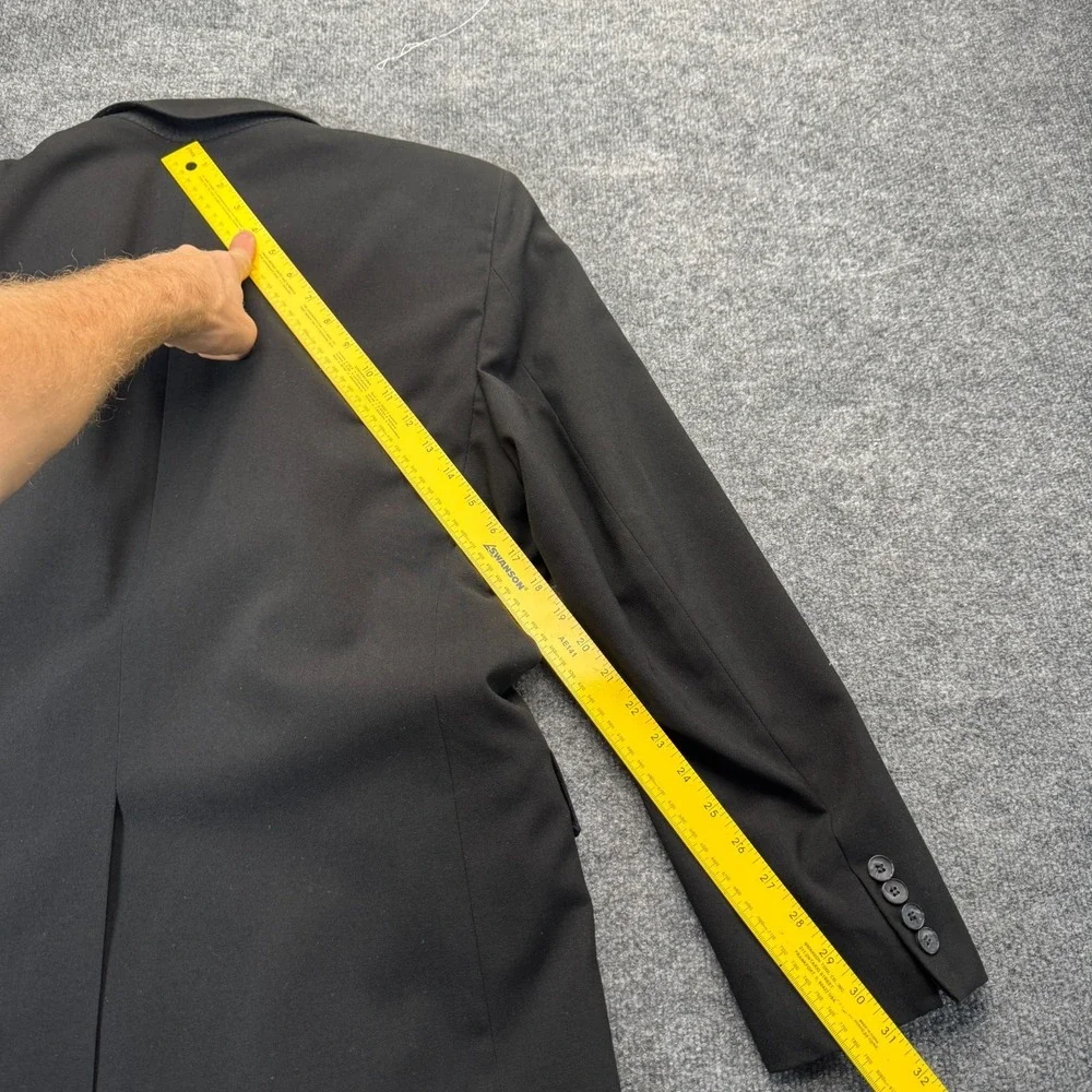 Vtg Academy Award Clothes Mens 40R Suit Black 2pc Tailored 31x27 Los Angeles